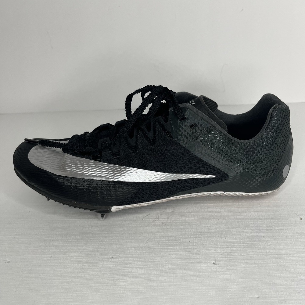 Nike Zoom Rival Sprint Shoes Mens 8.5 Spikes Sneakers DC8753-001 Black Silver